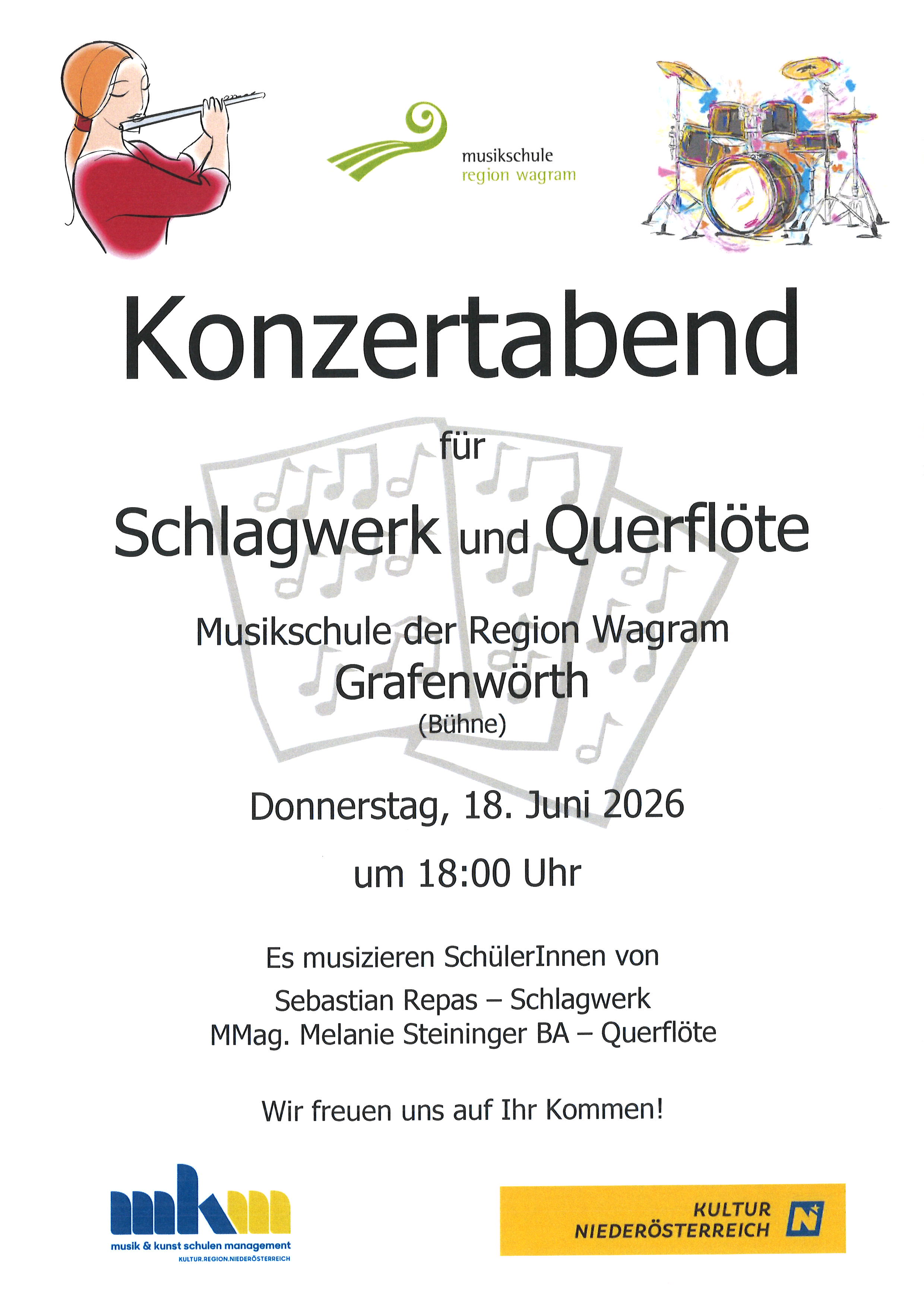 Konzertabend Schlagwerk und Querflöte 18Juni
